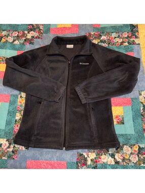Columbia Women's Medium Black Outdoor Fleece Jacket Cozy Warm Full Zip